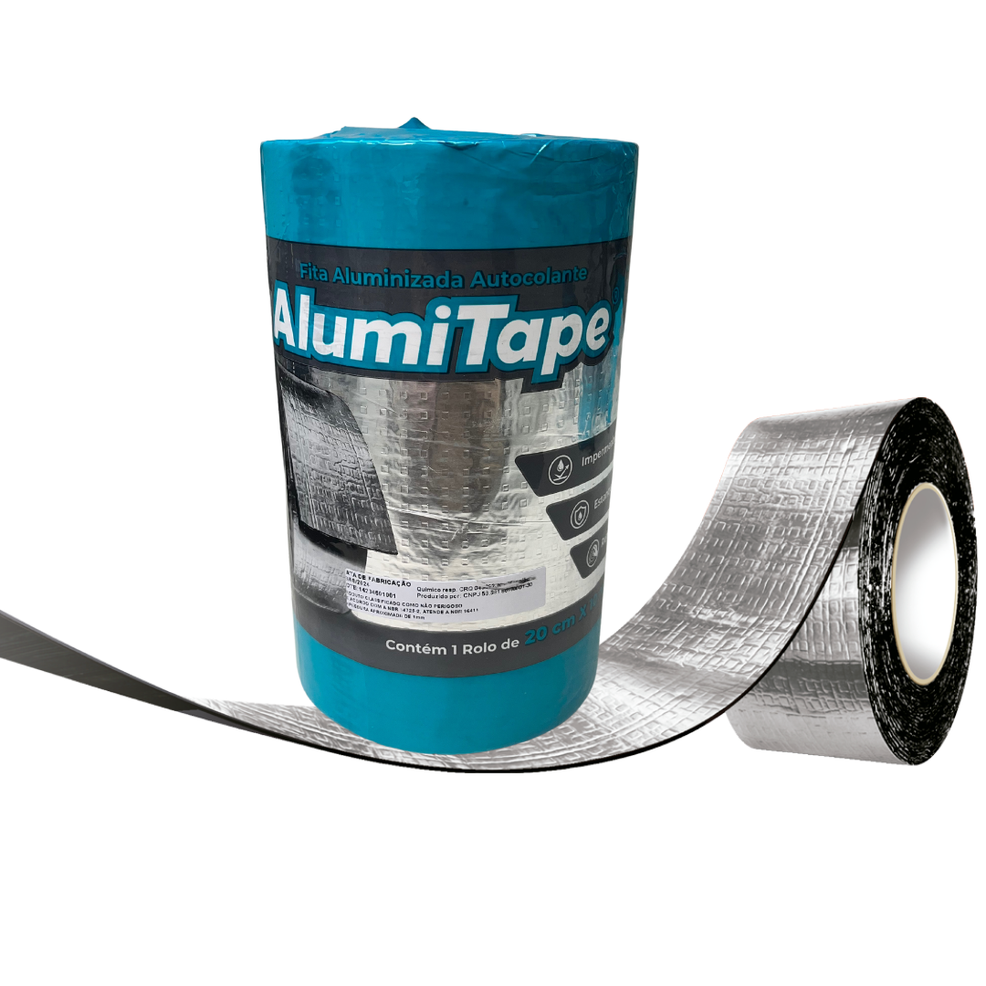 ALUMITAPE FITA ALUMINIZADA AUTOADESIVA 20 CM X 10 ML X 0,60M