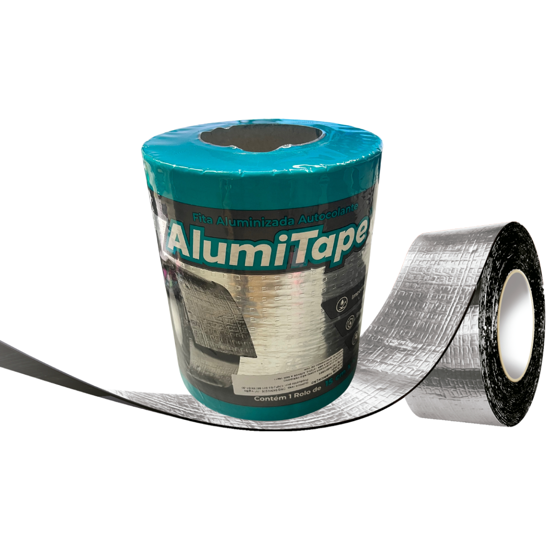 ALUMITAPE FITA ALUMINIZADA AUTOADESIVA 15 CM X 10 MT X 0,60MM