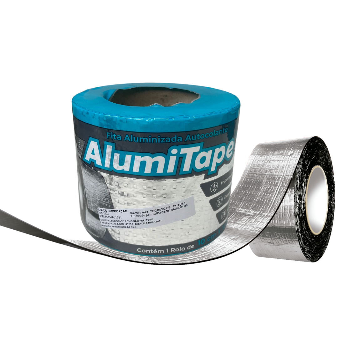 ALUMITAPE FITA ALUMINIZADA AUTOADESIVA 10 CM X 10 ML X 0,60M