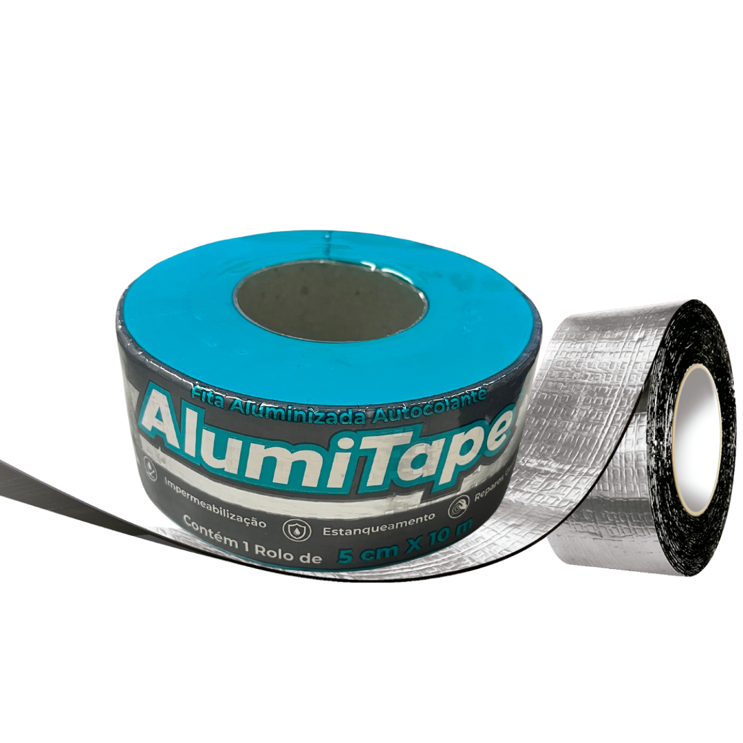 ALUMITAPE FITA ALUMINIZADA AUTOADESIVA 5 CM X 10 ML X 0,60MM
