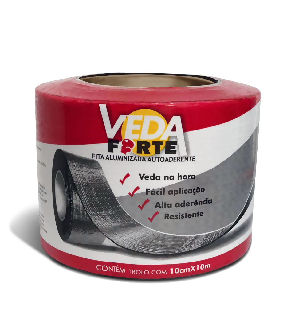 VEDAFORTE FITA ALUMINIZADA AUTOADESIVA 10 CM X 10 MT