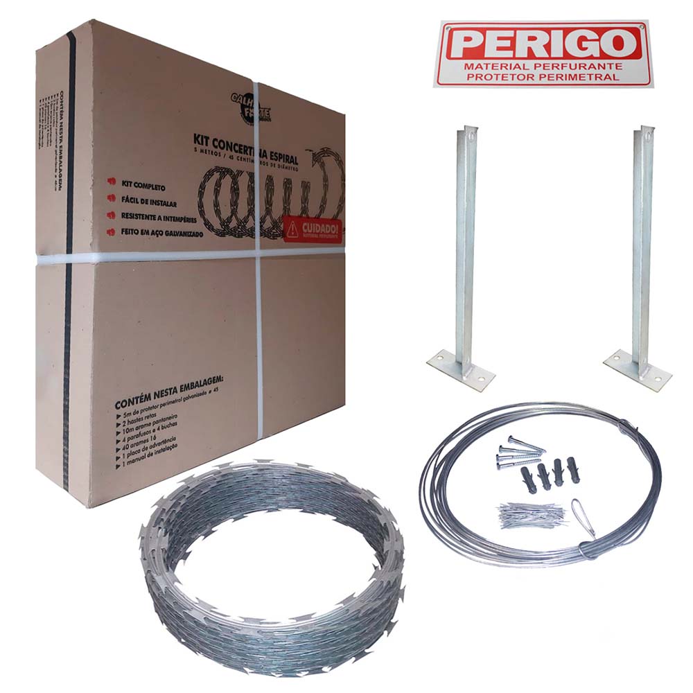 KIT PROTETOR PERIMETRAL 45 CM X 5 MT GALVANIZADO